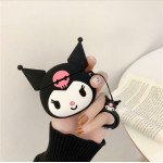 Wholesale Cute Design Cartoon Silicone Cover Skin for Airpod (1 / 2) Charging Case (Black Kitty)